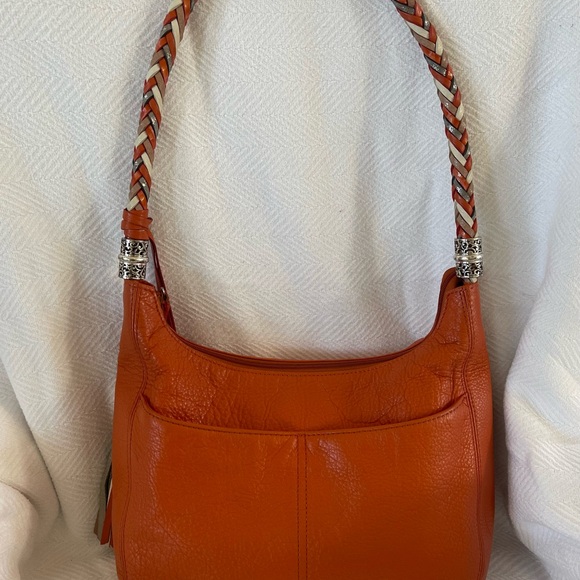 Brighton Orange Hobo Bag with Braided Handle - Picture 2 of 6